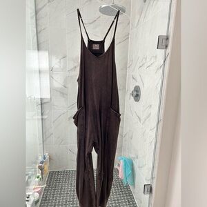 Free People Hot Shot Onesie in washed black GUC size m